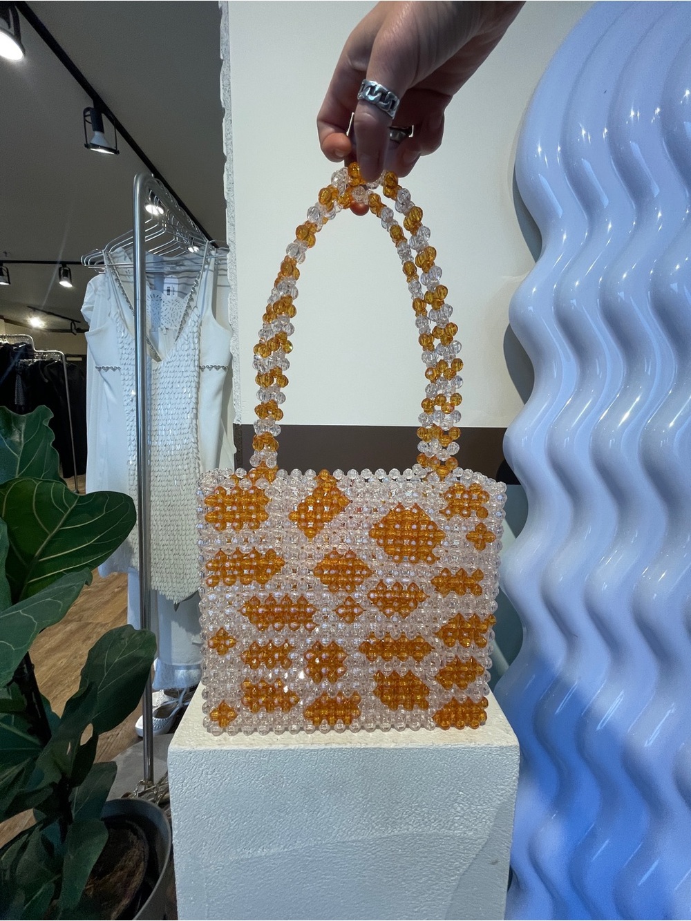 Susan Alexandra Giraffe Beaded Shoulder Bag